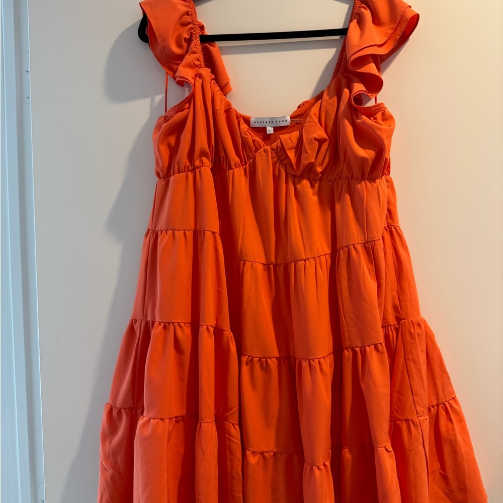 Endless Rose Vibrant Orange Mini Dress